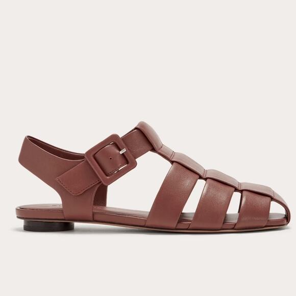 Everlane The Day Fisherman Sandal Rum Brown Leather Size 8 New Without Box - Picture 5 of 8